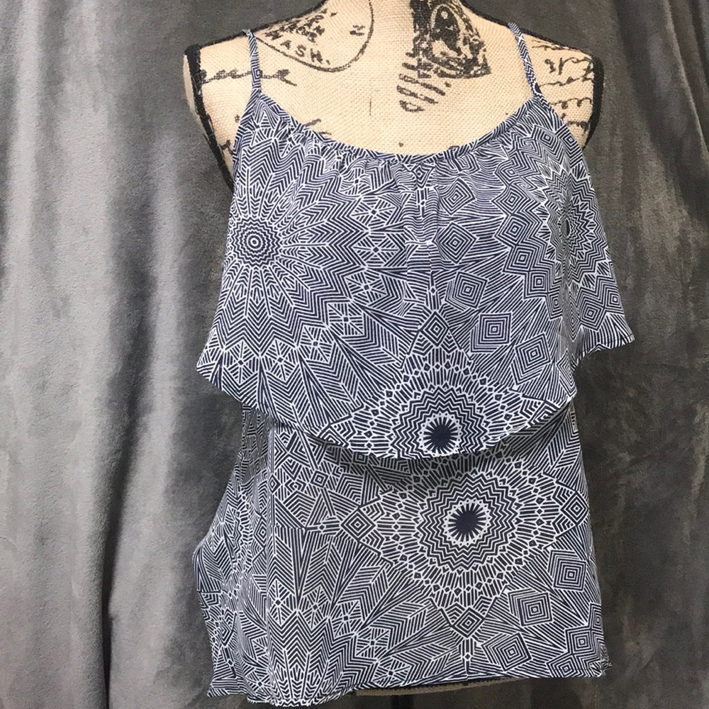 Blue & white top